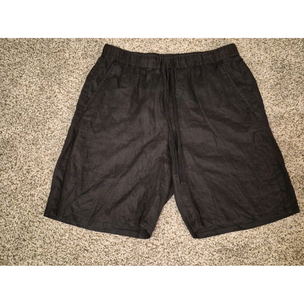 Eileen Fisher M 100% Organic Linen Shorts Pockets Lagen Look Sustainable